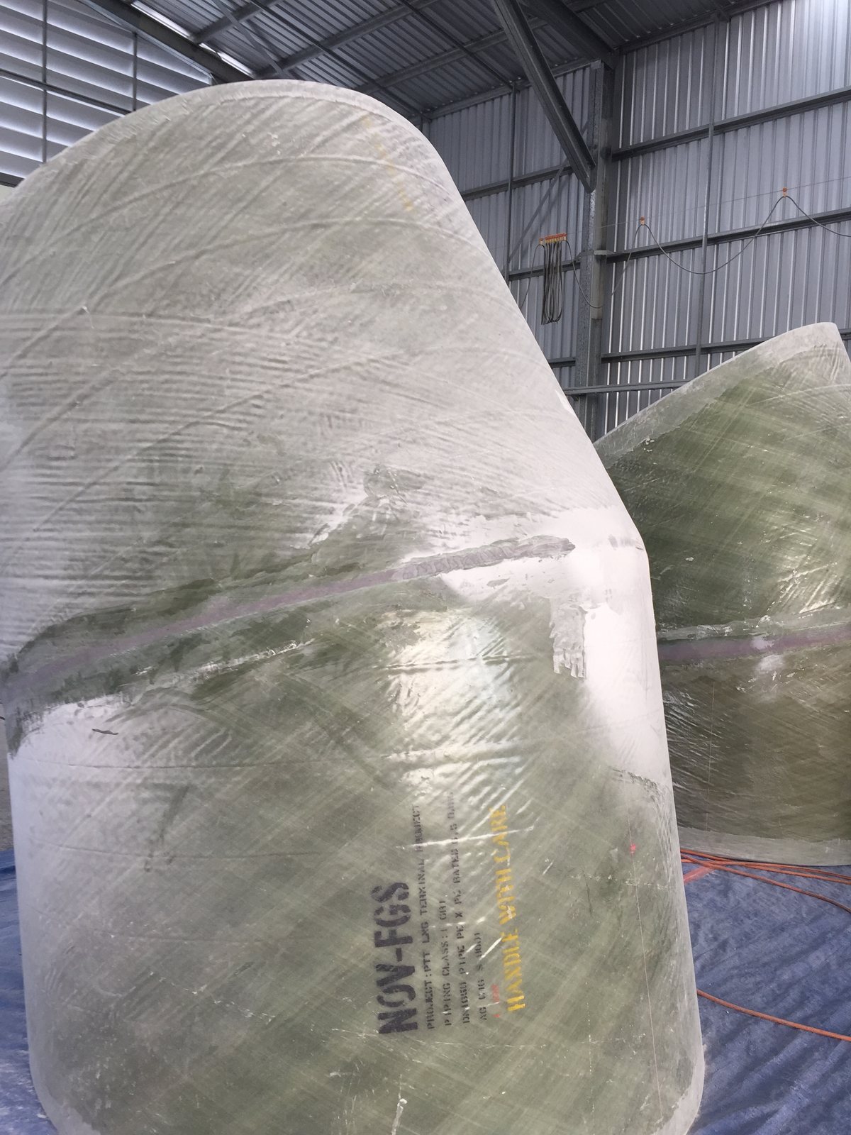 NOV FGS Bondstrand GRE pipe wrapped for delivery