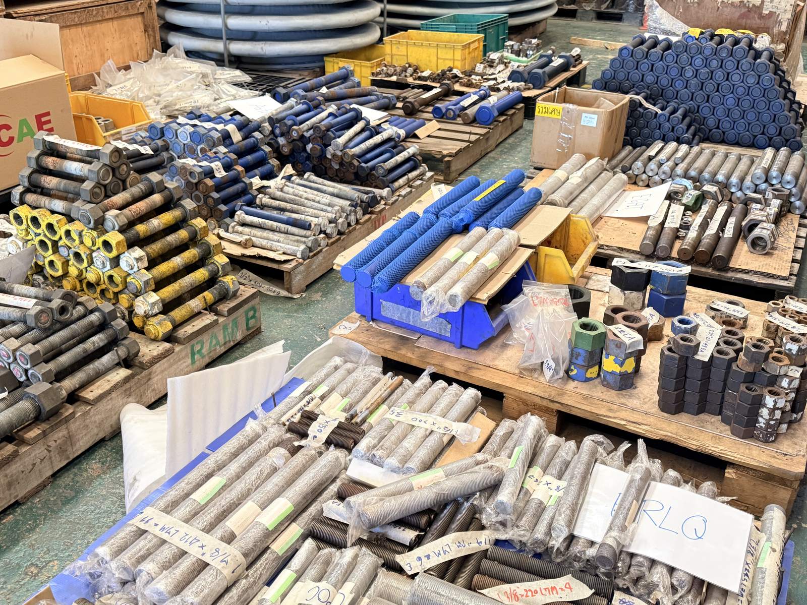 Used stud bolts returned from a turnaround